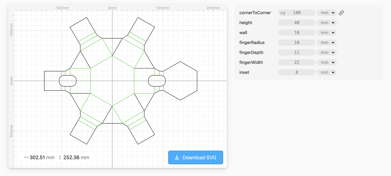 Cuttle read me simplified view with download button and parameter inputs.