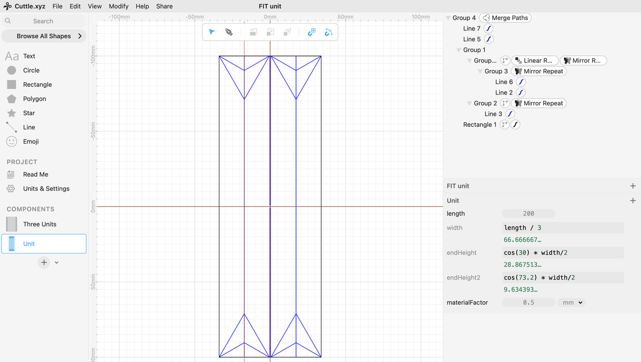 Cuttle parametric design.