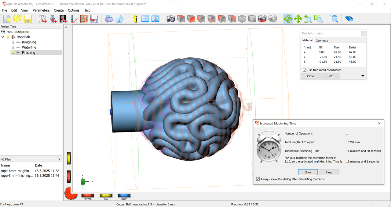 DeskProto screenshot, finishing pass.