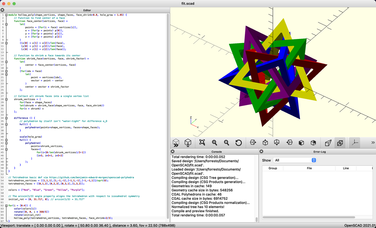 OpenSCAD interface to model FIT.