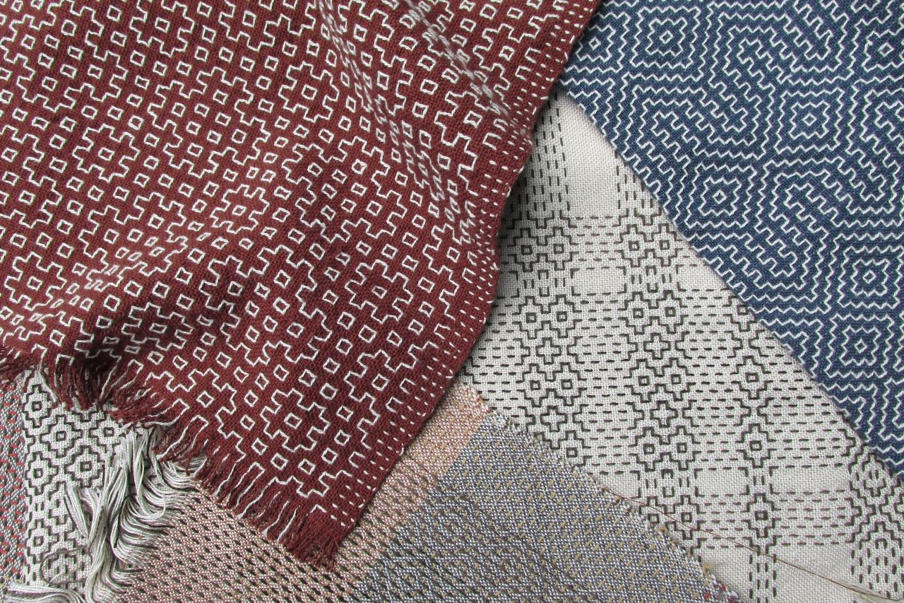 Sashiko Ori weaving examples from Beth Johnson.
