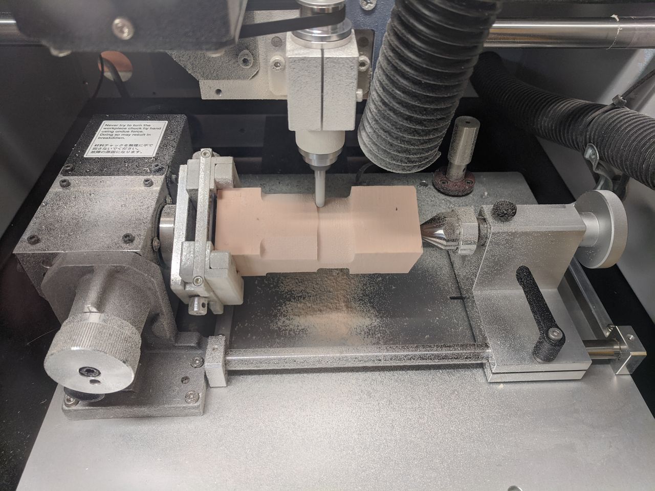 Foam block getting rounded.