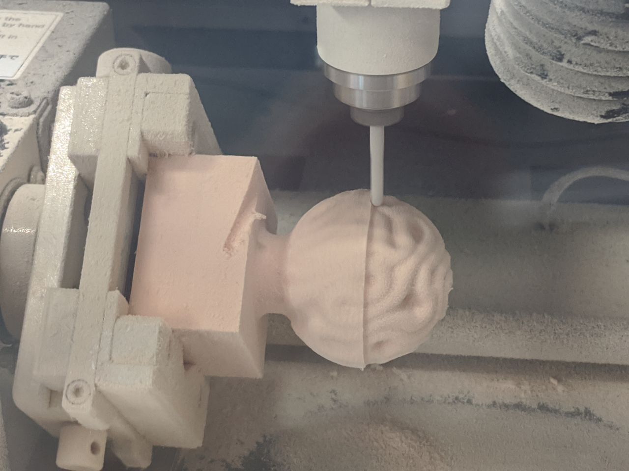 Foam block halfway through detail pass.