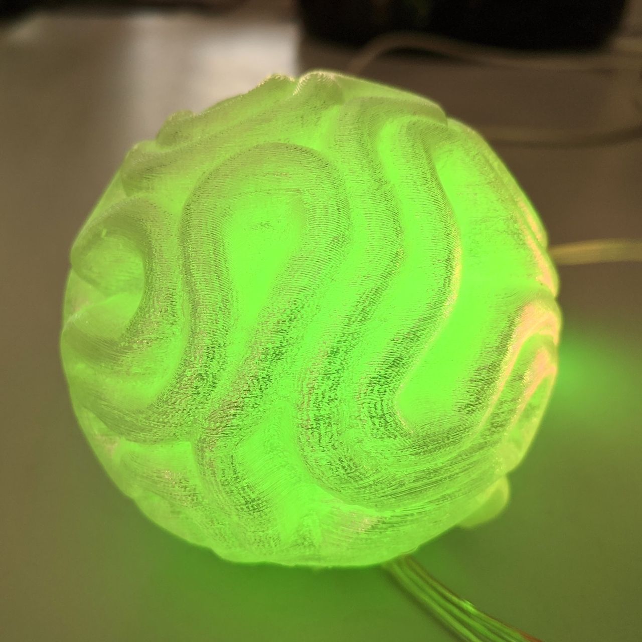 Small lamp with labyrinth design.